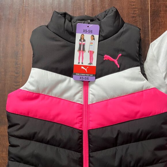 NWT Puma Girls 3 piece Vest Set - XS (5/6) - Picture 2 of 4